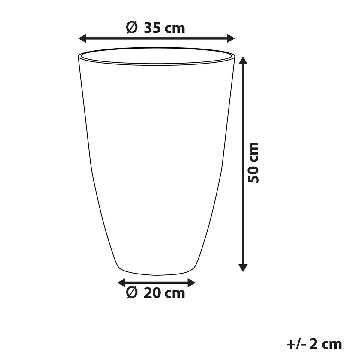 BLUMENTOPF grau rund 35/35/50 cm Camia - Grau, Stein (50cm) - Beliani