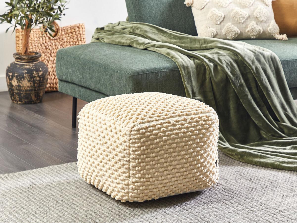 POUF Hellbeige Kingri - Beige, Naturmaterialien (50/35/50cm) - Beliani