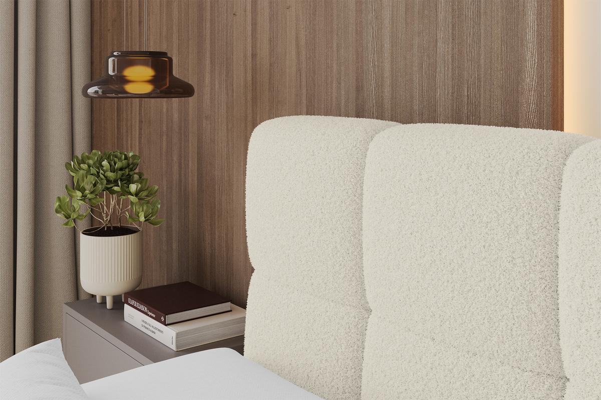 BOXBETT mit Matratze H3 - FAMA-Z - 140x200 cm Beige Quelle - Sandfarben, Holzwerkstoff - ALTDECOR
