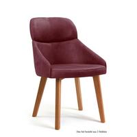 ESSZIMMERSTUHL (2er-Set) Dasya 52x82x63 Eiche geölt/Marsala - Eichefarben/Brombeere, Kunststoff (63/82/52cm) - 58aufmkessel