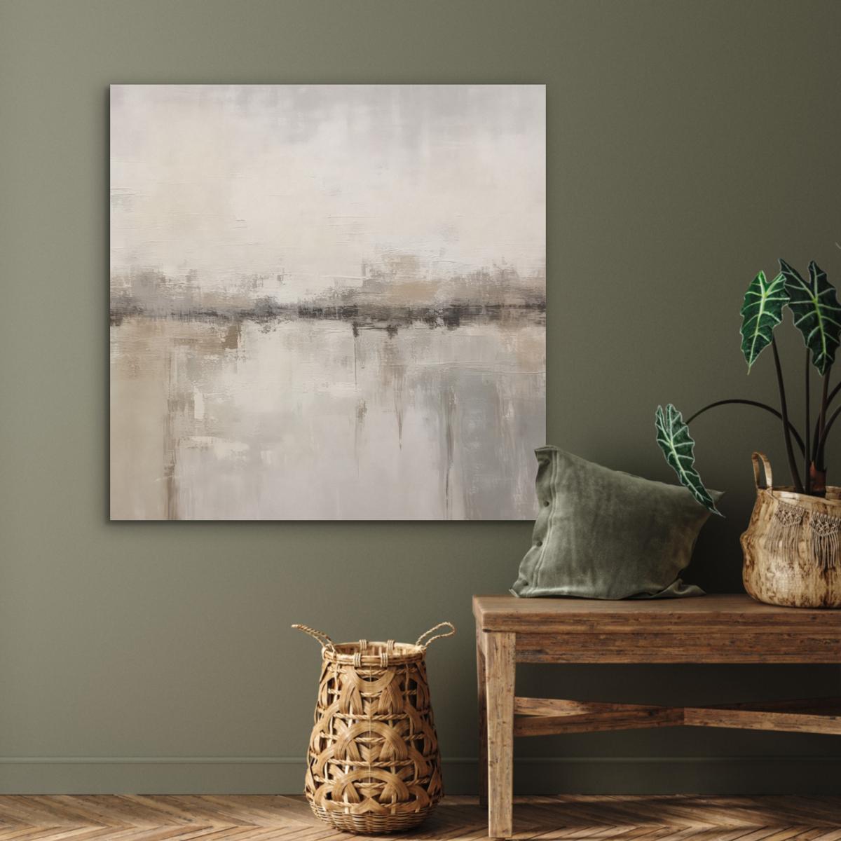 AKUSTIKBILD Moderne Kunst - Abstrakt - Beige Akustikpaneele 90x90 cm - Beige, Kunststoff (90/90/0.9cm) - MuchoWow