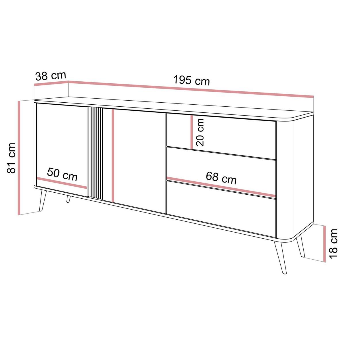 KOMMODE TWILIGHT 2D3S mit Schubladen - Eichefarben, Holzwerkstoff (163/81/38cm) - Lookway