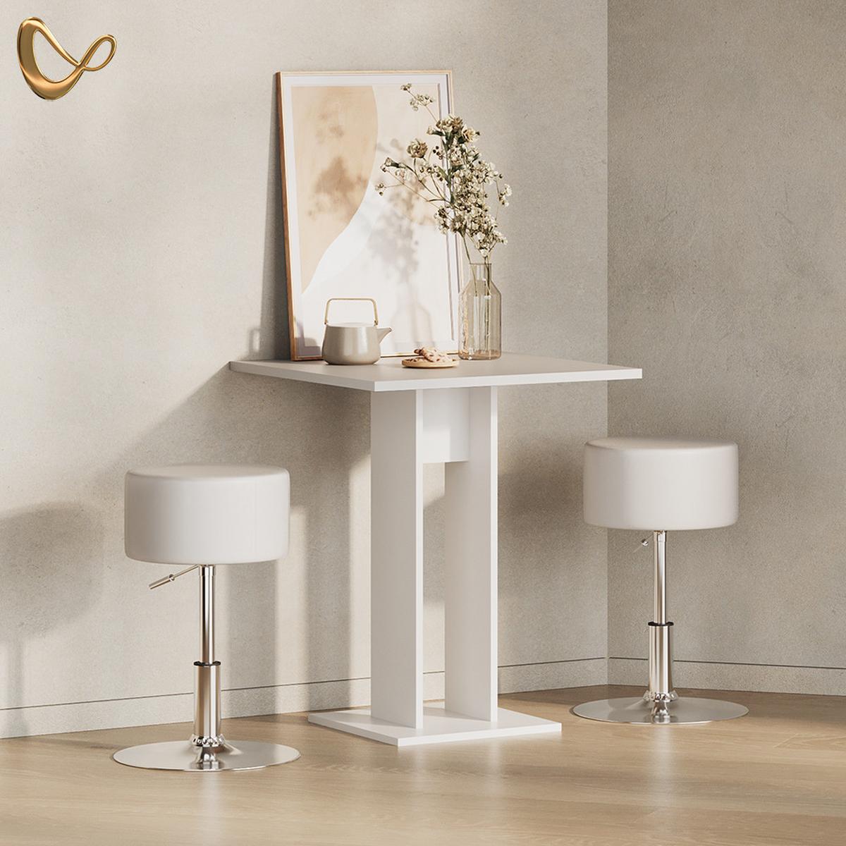 ESSTISCH Regusa Weiß 65 x 78 cm - Weiß, Holzwerkstoff (65/65/78cm) - Livinity®