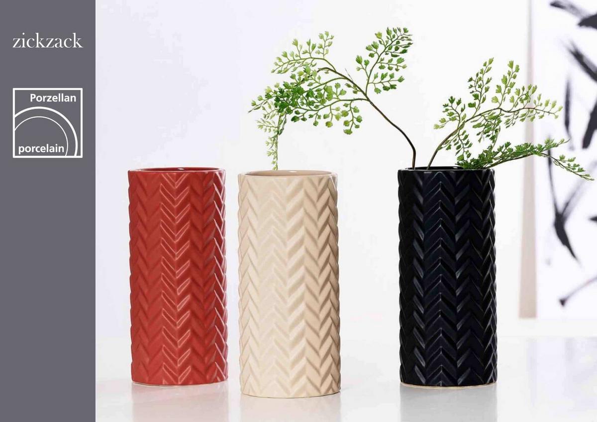 VASE Zick Zack Schwarz 25 cm - Schwarz, Keramik (25cm) - Ritzenhoff Breker