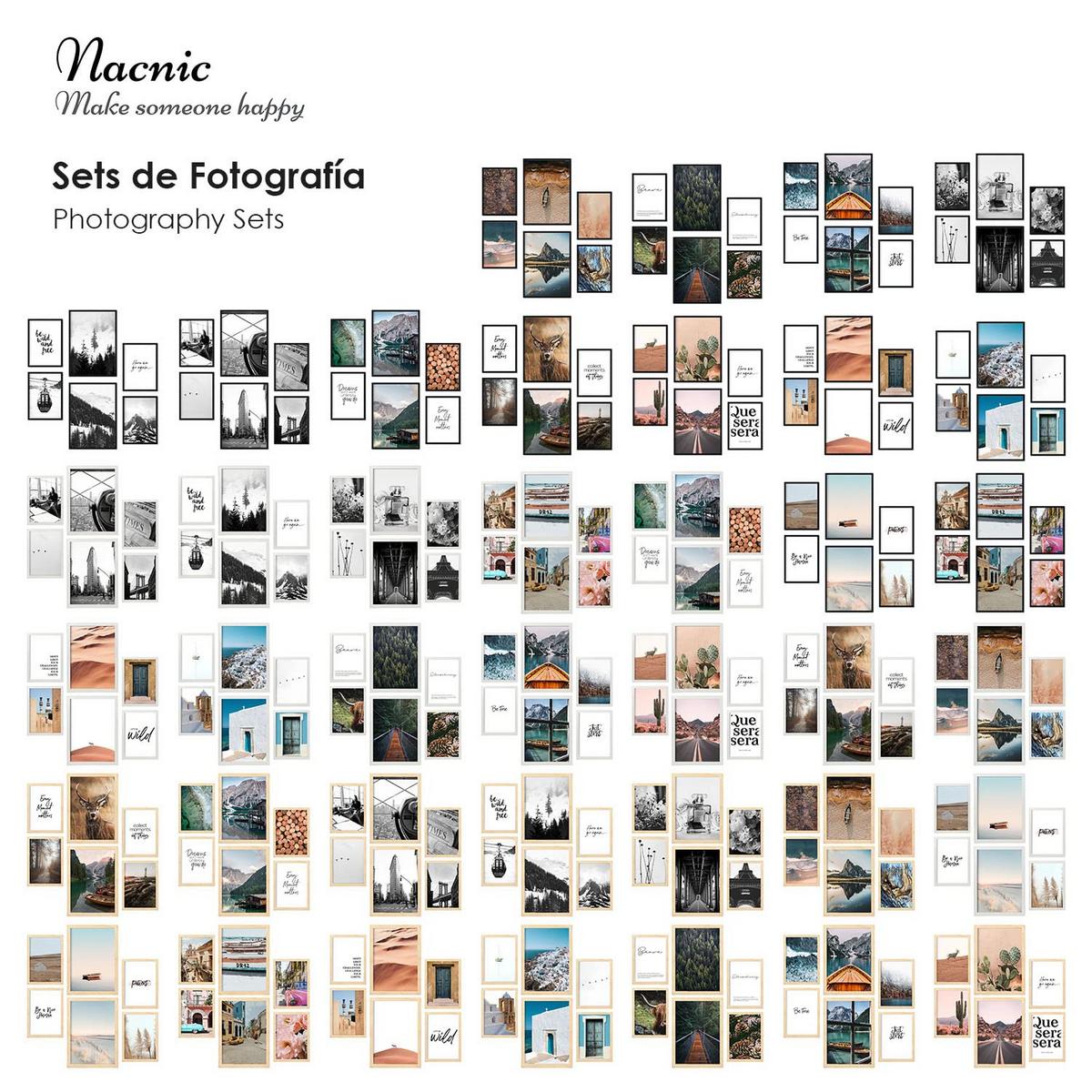 POSTER Set Mit 6 Wintersee Wandbild A3 & A4 Rahmenlos - Klar, Papier (29/3cm) - Nacnic