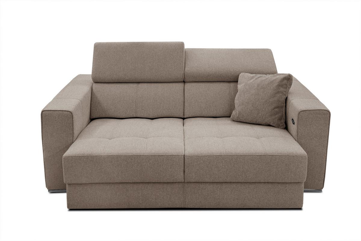 SOFA QUARTZ 3-Sitzer mit Ausziehsitz, taupe - Taupe, Holzwerkstoff/Textil (202/80/102cm) - Wozimo