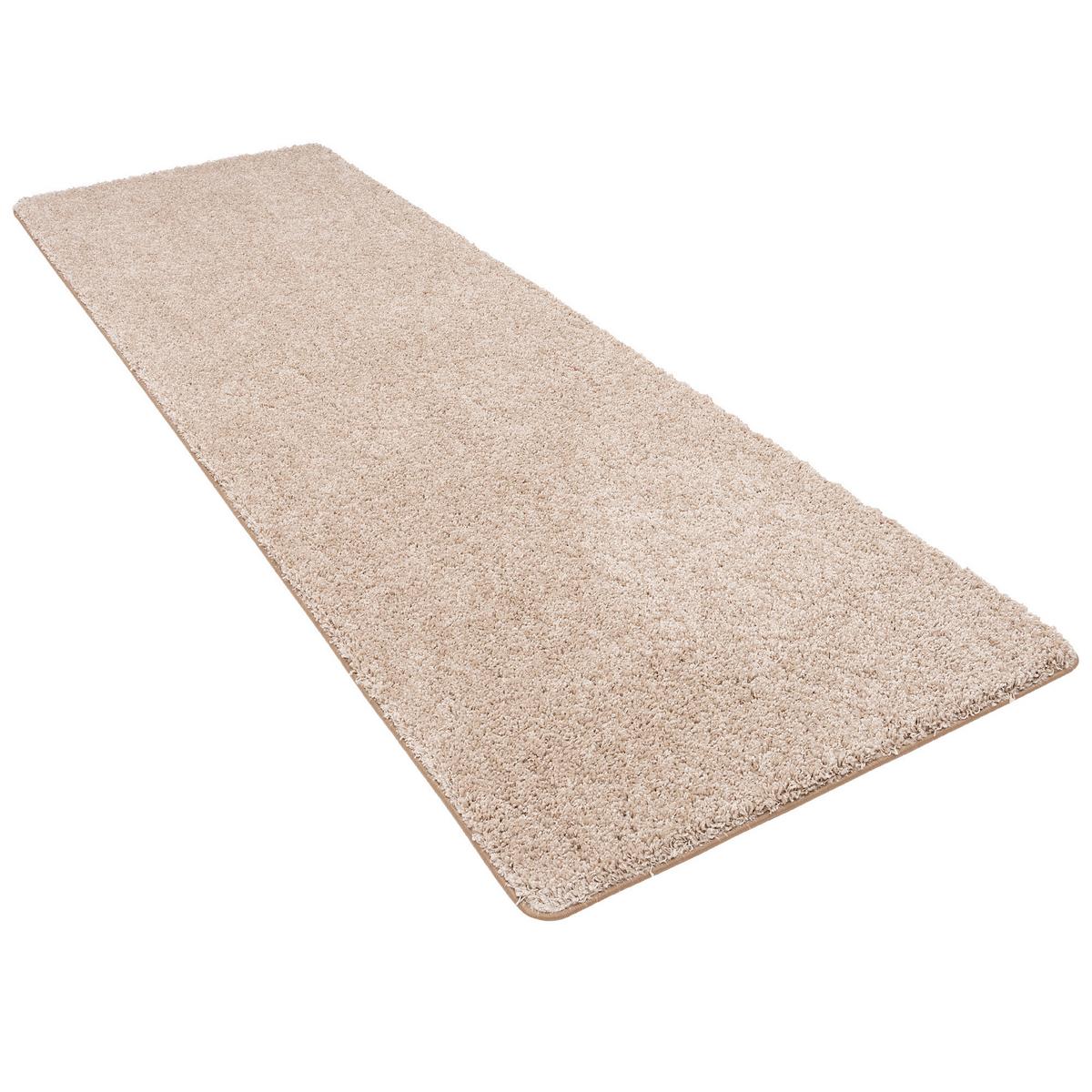 LUXUS HOCHFLOR LANGFLOR LÄUFER TEPPICH MILANO - Beige, Textil (100/100cm) - Snapstyle