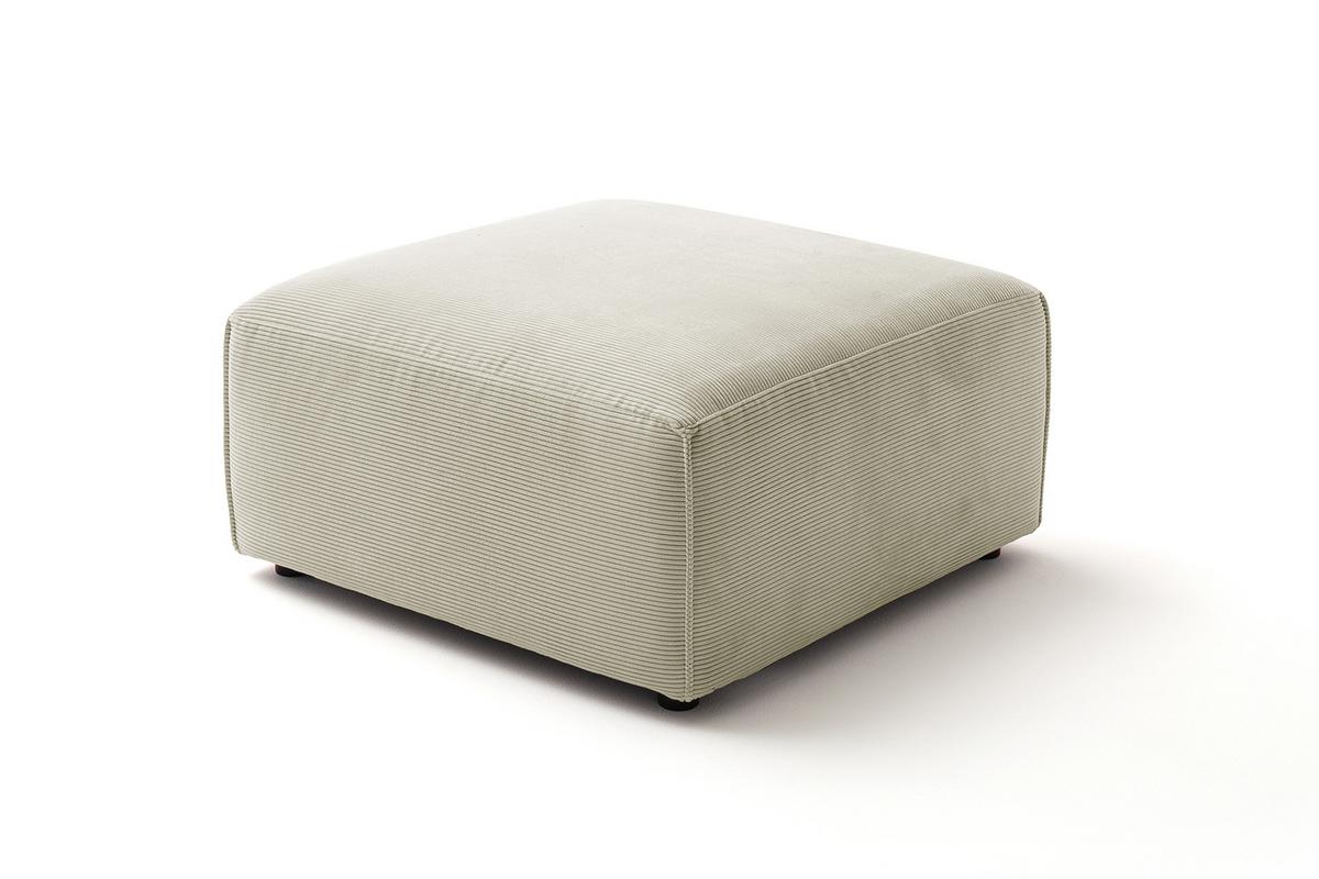 POLSTERHOCKER RANI Beige Cord - Beige/Schwarz, Kunststoff/Textil (80/42/80cm) - KAWOLA
