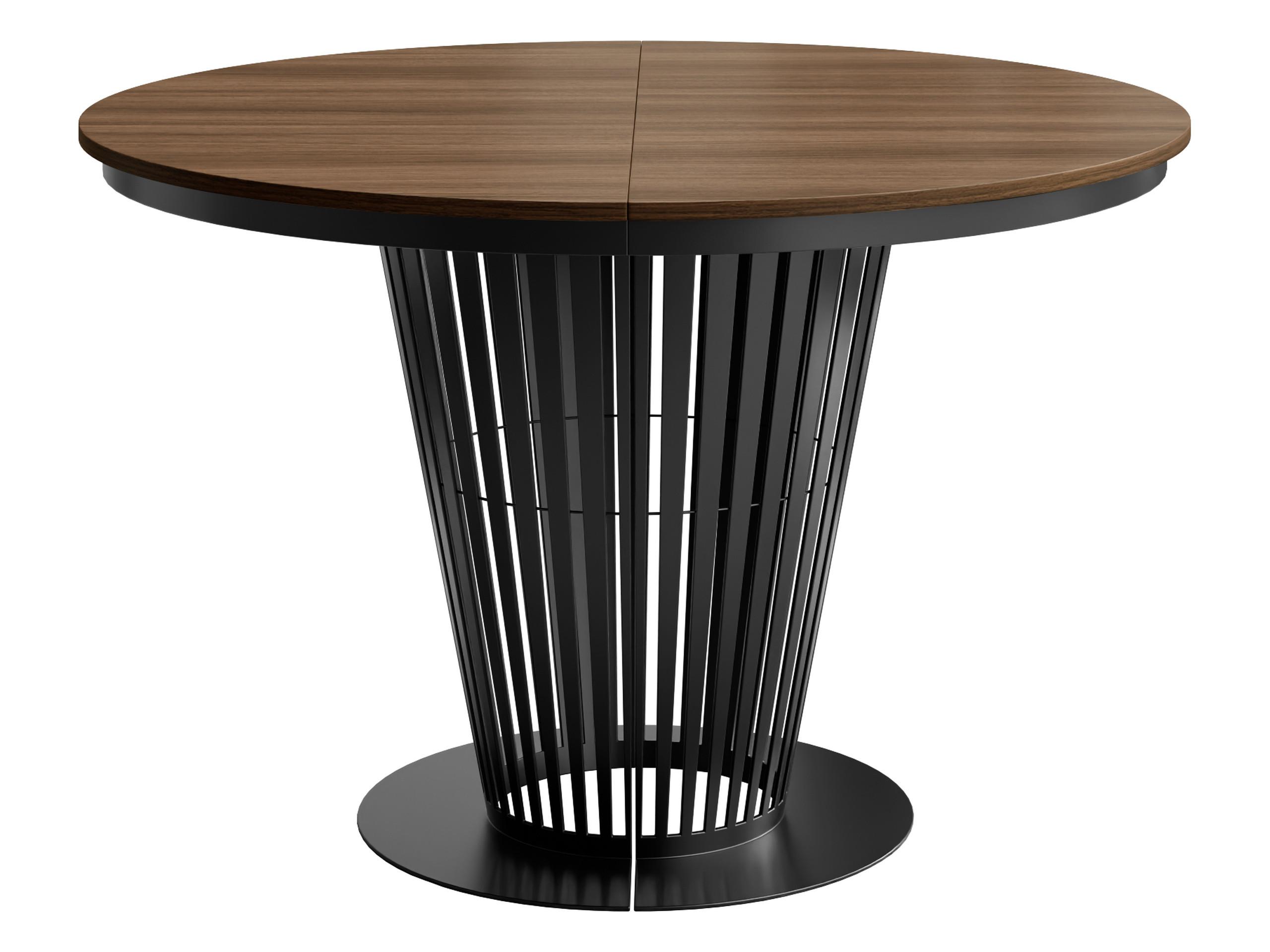 ESSTISCH Elantra 120 - Nussbaumfarben/Schwarz, Holzwerkstoff/Metall (120/120/76cm) - MIRJAN24