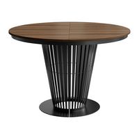 ESSTISCH Elantra 120 - Nussbaumfarben/Schwarz, Holzwerkstoff/Metall (120/120/76cm) - MIRJAN24