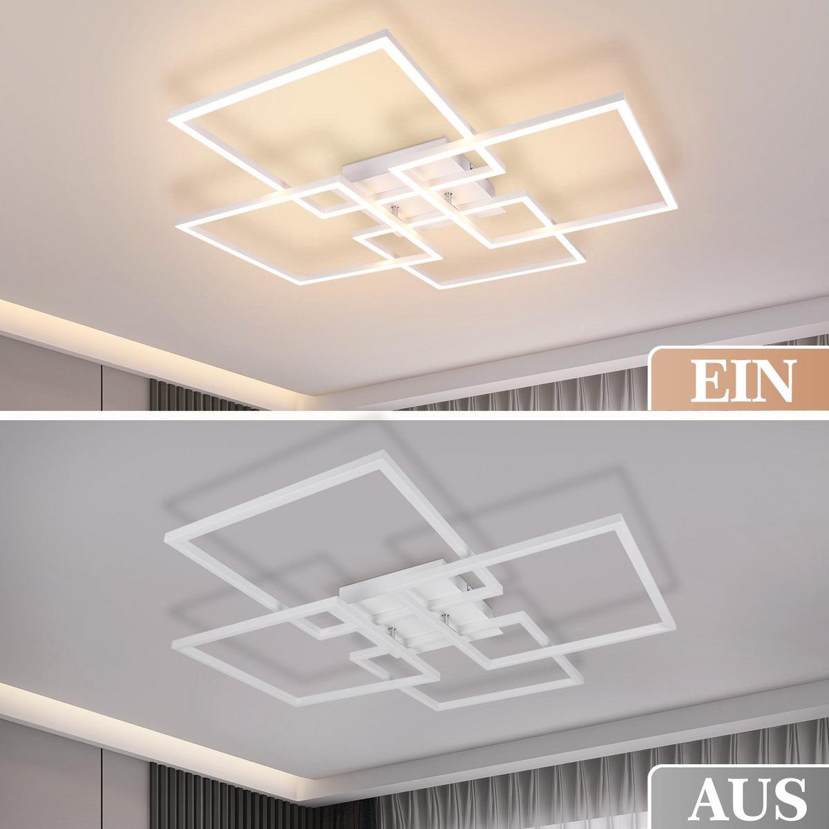 LED-DECKENLEUCHTE Macias 72.4/72.4/7.3cm - Weiß, Metall (72.4/72.4/7.3cm) - Nettlife