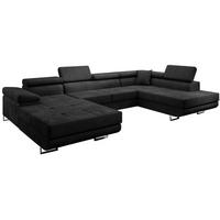 WOHNLANDSCHAFT Vild mit verstellbaren Kopfstützen, Dunkelgrau, rechts - Chromfarben/Dunkelgrau, Textil (350/90/205cm) - Beautysofa