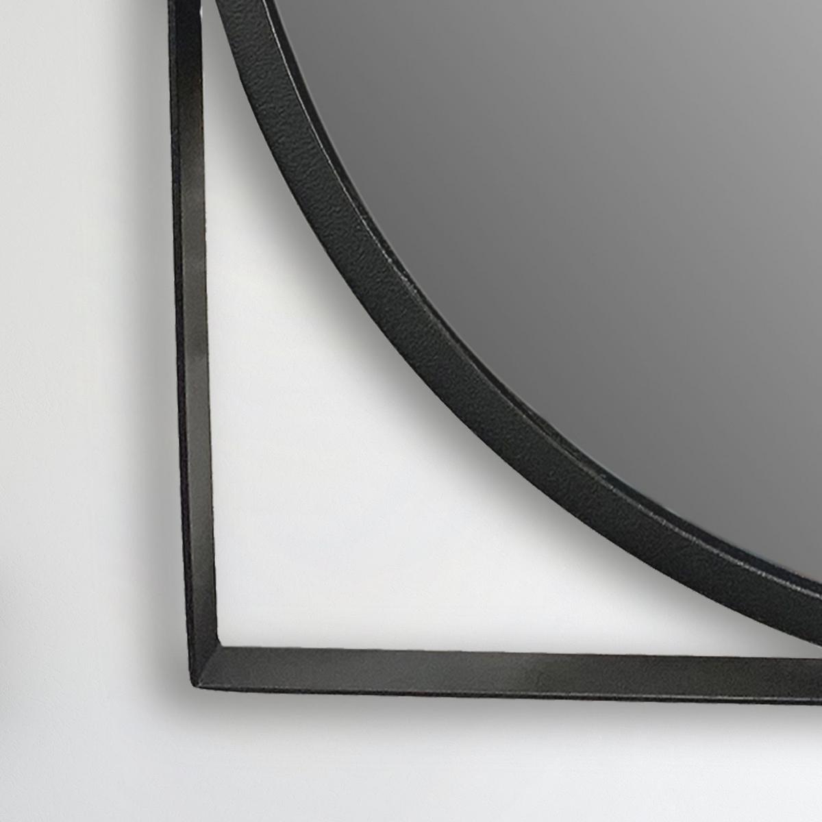 WANDSPIEGEL Rund Metall Schwarz 54x54 cm Quadratischer Rahmen - Schwarz, Glas (54/54/3cm) - KADIMA DESIGN