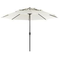 SONNENSCHIRM helles Beige 285 cm Bibione - Beige/Schwarz, Textil (285/285cm) - Beliani