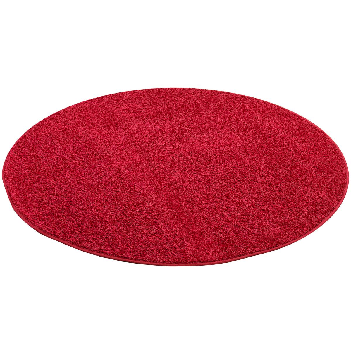 HOCHFLOR VELOURS TEPPICH MONA RUND - Rot, Textil (100/100cm) - Snapstyle
