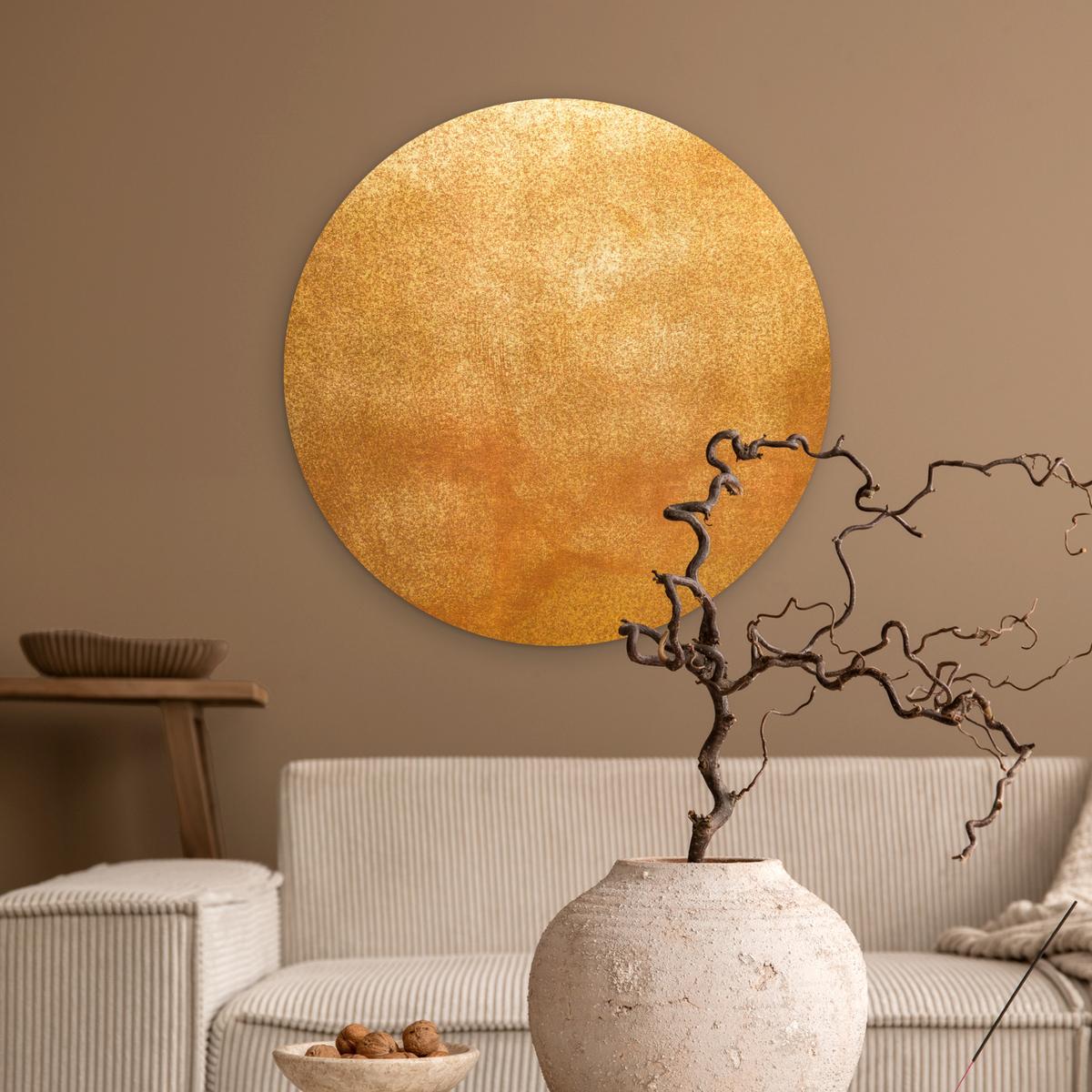 WANDBILD Eisen - Rost - Gold - Metall - Luxus Wanddeko Schlafzimmer 60x60 cm - Goldfarben, Kunststoff (60/60cm) - MuchoWow