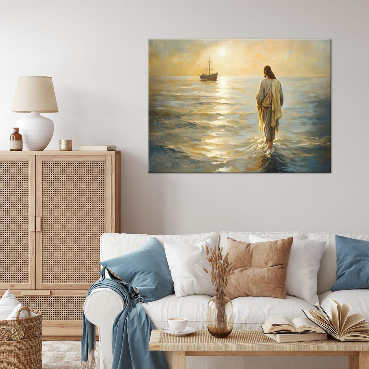 LEINWANDBILD Künstlerische und religiöse Werke 90x60cm - Beige, Textil (90/60cm) - Feeby
