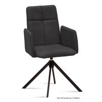 ARMLEHNSTUHL drehbar (2er-Set) Debera 52x92x60 Schwarz/Anthrazit - Anthrazit/Schwarz, Kunststoff (60/92/52cm) - 58aufmkessel