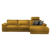 ECKSOFA XL MOTORISCHER RELAXFUNKTION LOLA Gelb Webstoff Relaxfunktion - Currygelb/Gelb, Textil (304/178cm) - KAWOLA