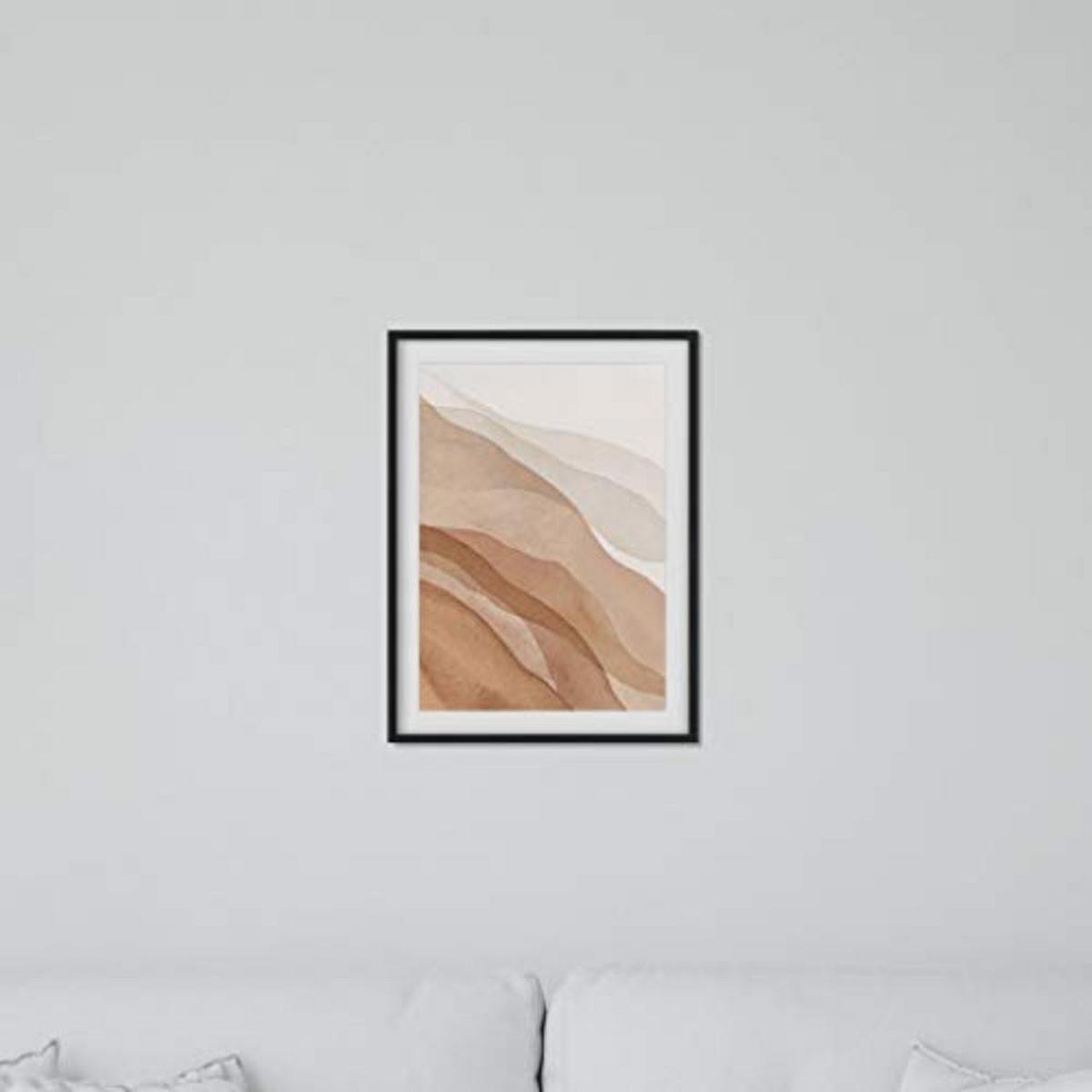 POSTER Set mit 4 Blätter und abstrakten Formen mit braunen Tönen A4 Rahmenlos - Klar, Papier (29.7/3cm) - Nacnic