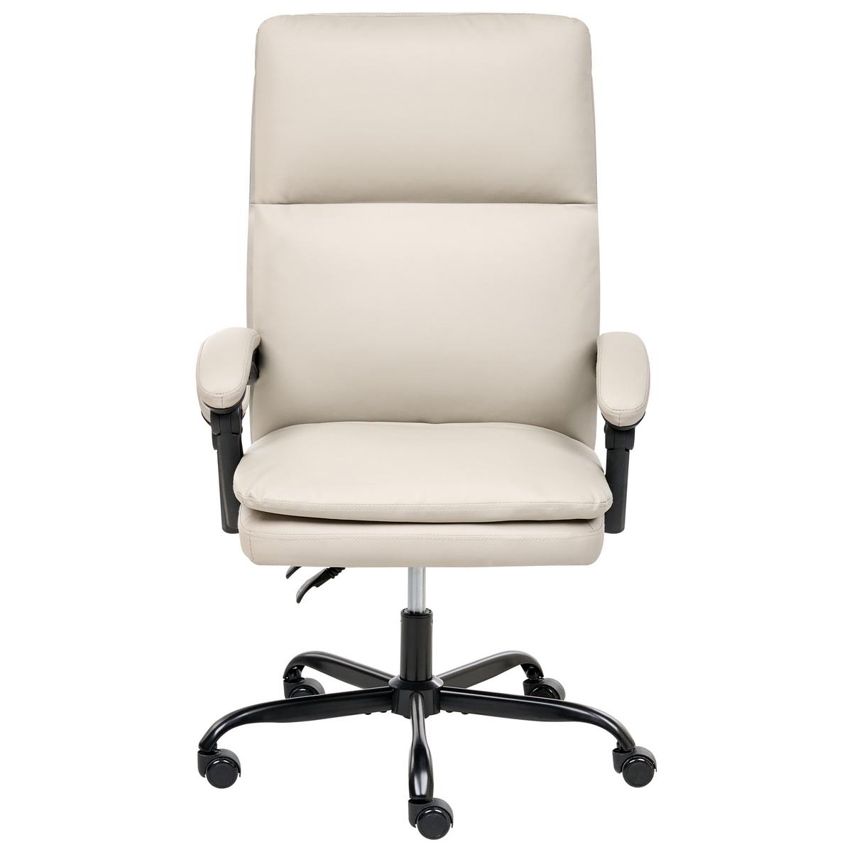 CHEFSESSEL Kunstleder Hellbeige Serene - Beige, Kunststoff (70/105/70cm) - Beliani