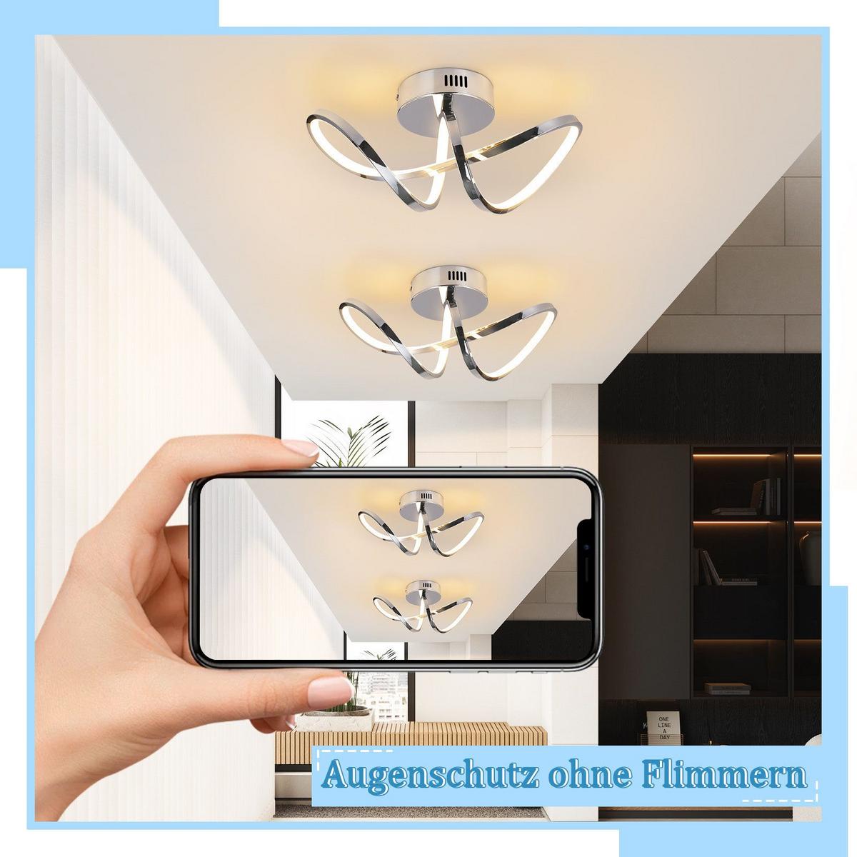 LED-DECKENLEUCHTE Marburg 34/14.5/17 cm - Silberfarben, Metall (34/14.5/17cm) - Nettlife