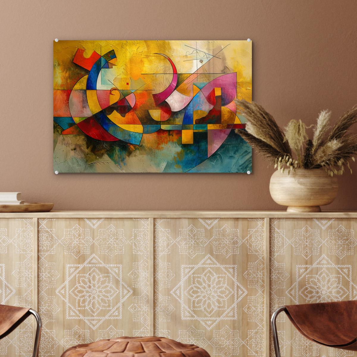 ACRYLGLASBILD Kunst - Abstrakt - Modern Wanddeko 60x40 cm - Gelb, Glas (60/40cm) - MuchoWow