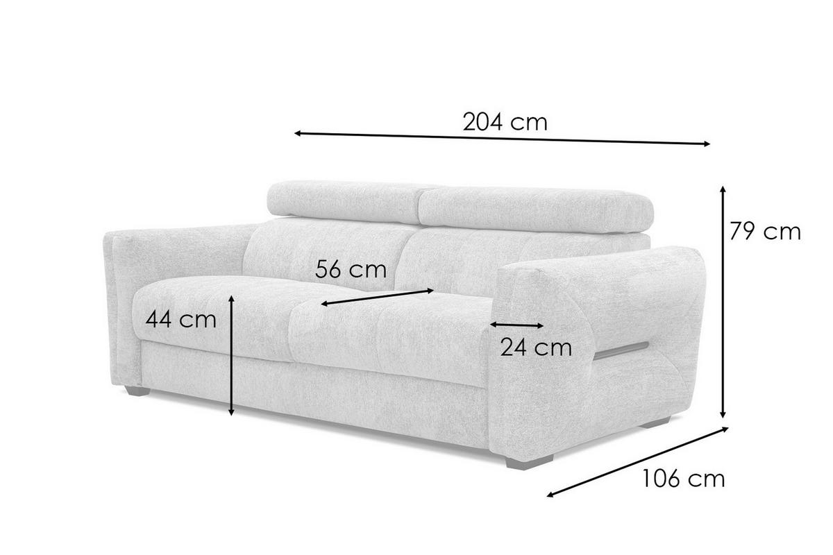 SOFA CALVERA 3-Sitzer, graphitfarben - Graphitfarben/Schwarz, Holzwerkstoff/Textil (204/79/106cm) - Wozimo