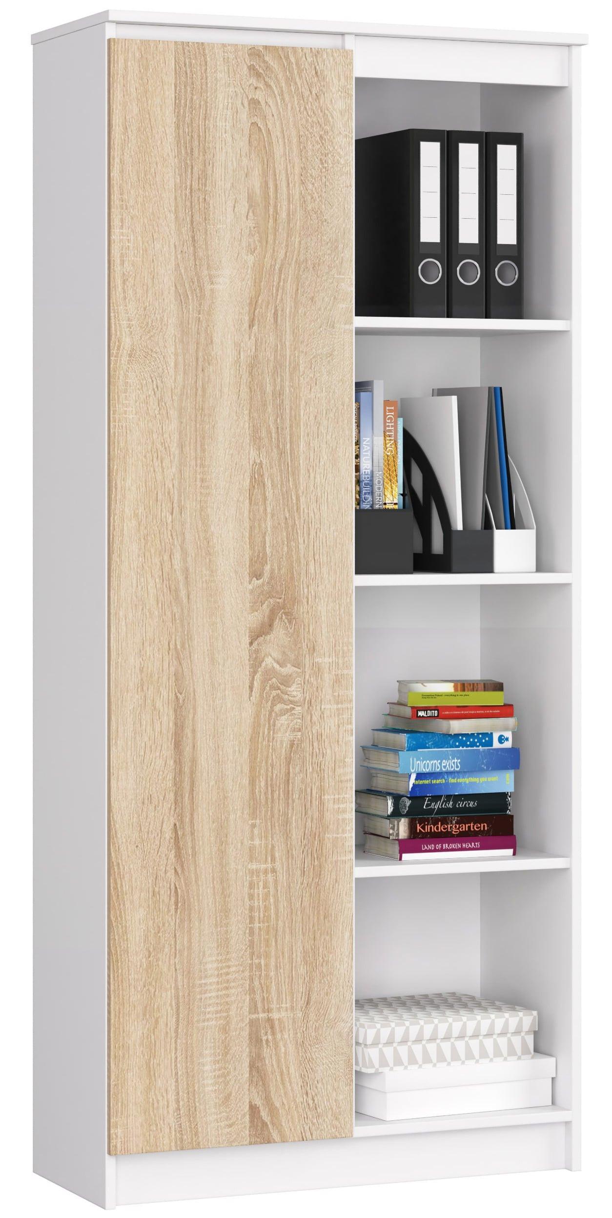 STANDREGAL Weiß, Eiche Sonoma 180/80/35 - Weiß, Holzwerkstoff (80/180/35cm) - RAUMHIRSCH FURNITURE