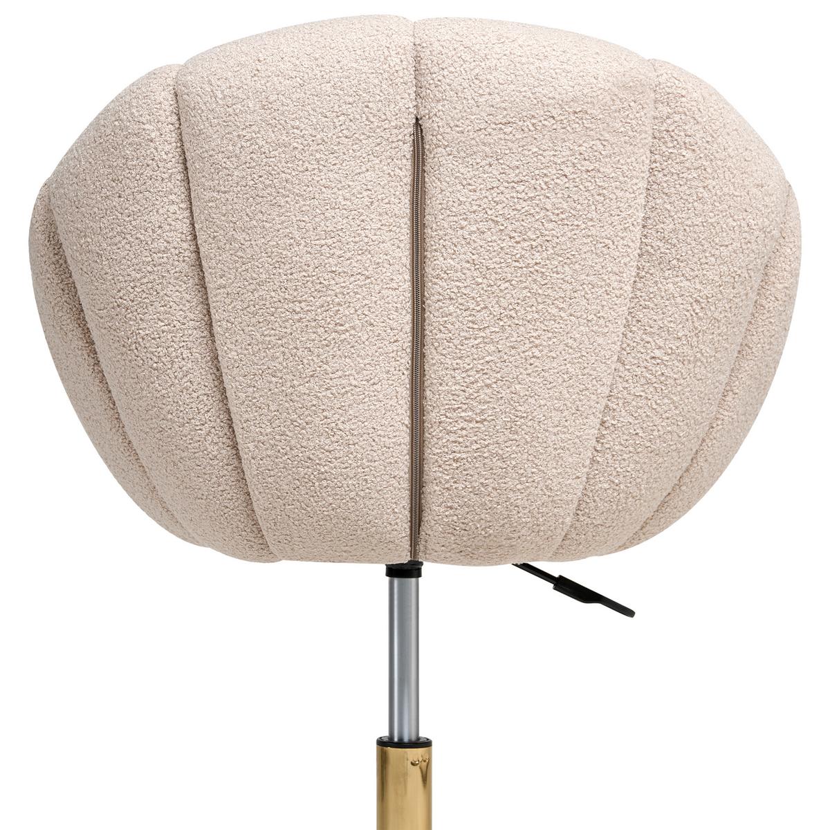 SCHREIBTISCHSTUHL Bouclé Beige Annabelle - Beige, Textil (66/81/39cm) - Beliani