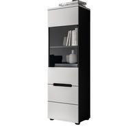 VITRINE weiß, grau, Vitrinenschrank hängend / stehend 36 cm - Schwarz/Weiß, Glas/Holzwerkstoff (36/125/33cm) - Inn.Furn