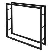 KAMINHOLZREGAL - Schwarz, Metall (25/100/100cm) - ML-DESIGN