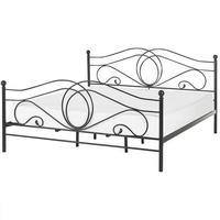METALLBETT 180/200cm Schwarz Lyra - Schwarz, Metall (180/200cm) - Beliani