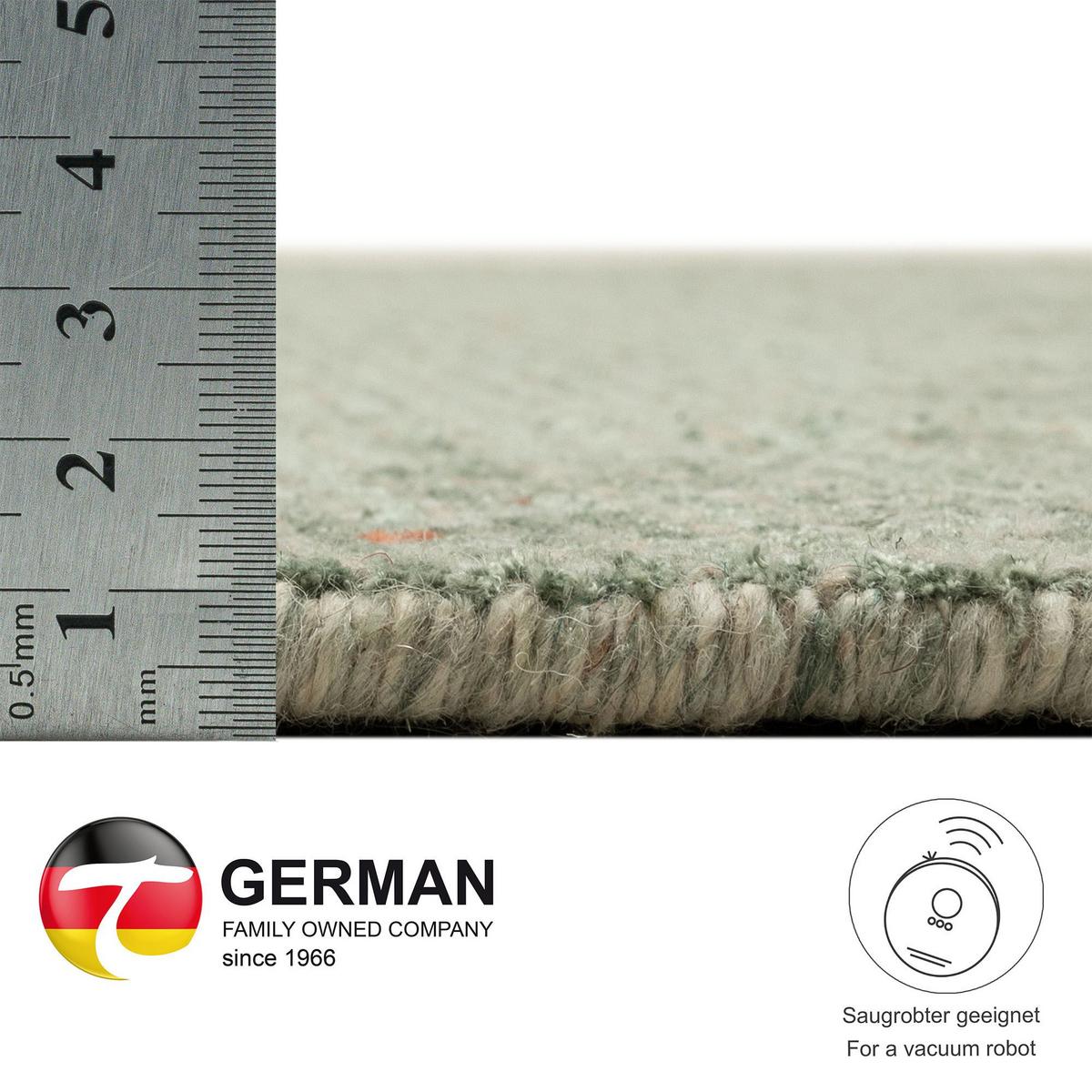 HANDWEBTEPPICH Venus 150x150 cm - Grün, Textil (150/150cm) - THEKO