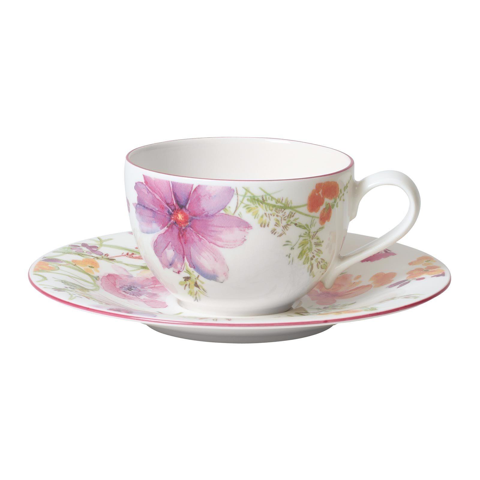KAFFEETASSE MIT UNTERTASSE Mariefleur Basic bunt 250 ml - Multicolor, Keramik (2/2/2cm) - Villeroy & Boch