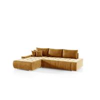 ECKSOFA Vogar In Monolith - Dunkelgelb, Holzwerkstoff/Textil (265/185cm) - Fun Möbel