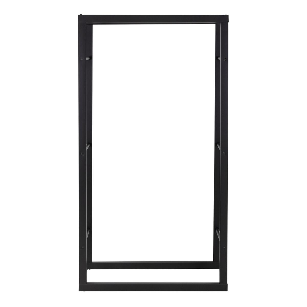 KAMINHOLZREGAL 80x150x25 cm rechteckig Schwarz aus Metall Innen/Außen - Schwarz, Metall (25/150/80cm) - ML-DESIGN