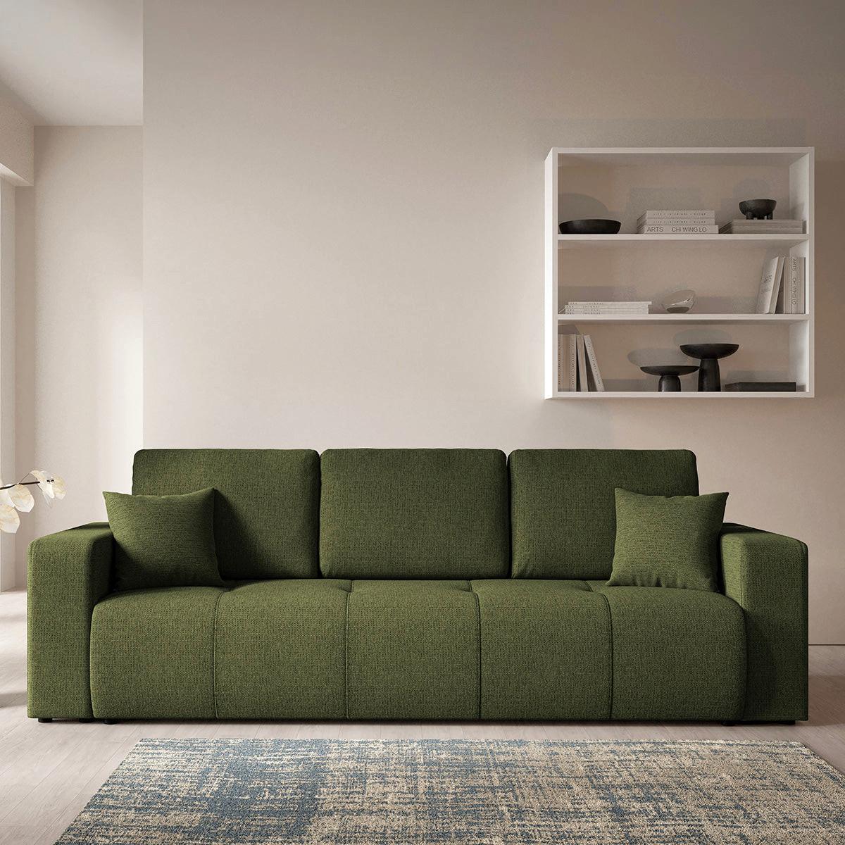 SOFA Vasco 3 Sitzplätze Grün - Grün, Holz (244/86/92cm) - Petits-meubles