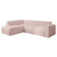 ECKSOFA ZAVO Links Feiner Mischstoff in Rosa - Rosa, Kunststoff/Textil (310/218cm) - Idohome