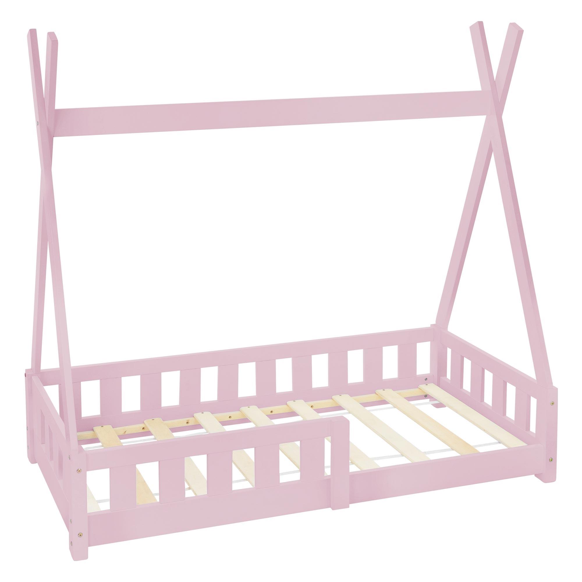 KINDERBETT Tipi 70x140 cm Rosa - Pink, Holz (70/140cm) - ML-DESIGN