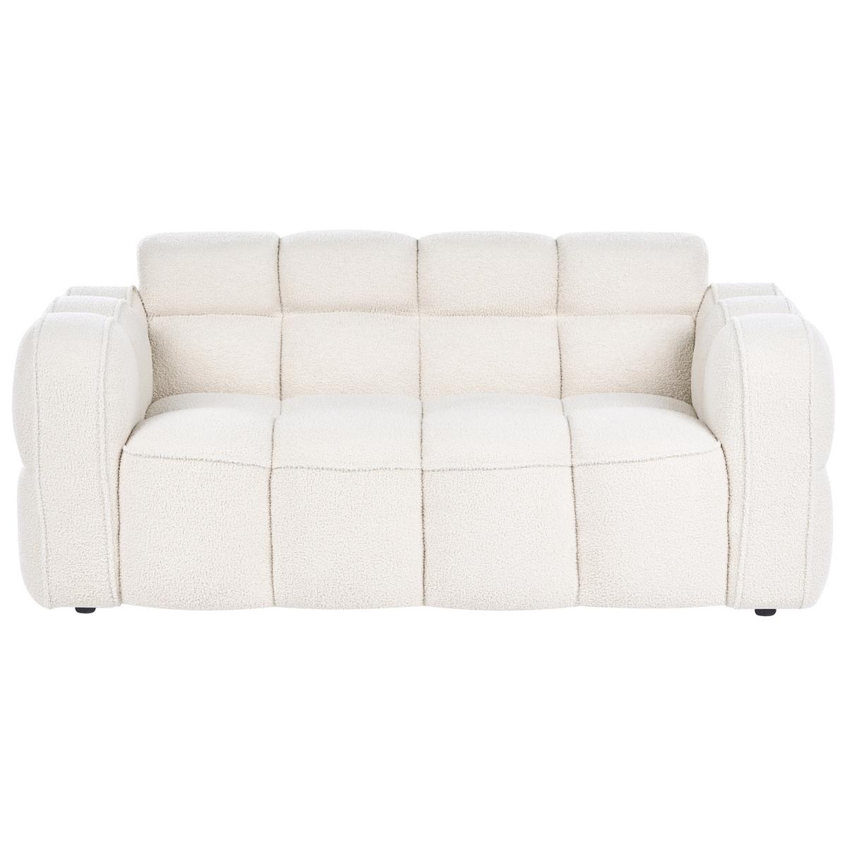 2-SITZER-SOFA Bouclé Cremeweiß Utana - Creme, Textil (175/75/88cm) - Beliani