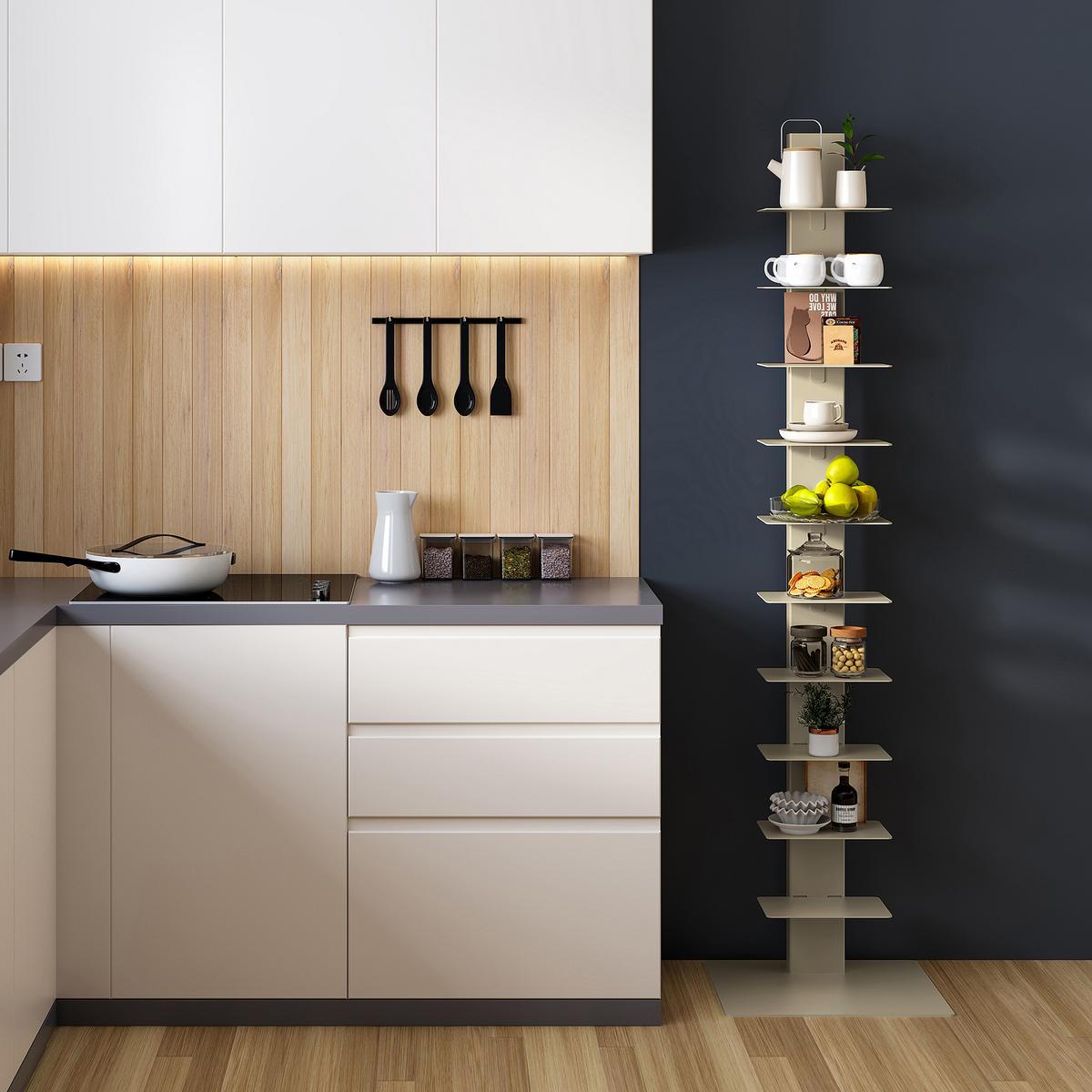 BÜCHERREGAL Eksjö - Beige, Metall (39/150/39cm) - [en.casa]
