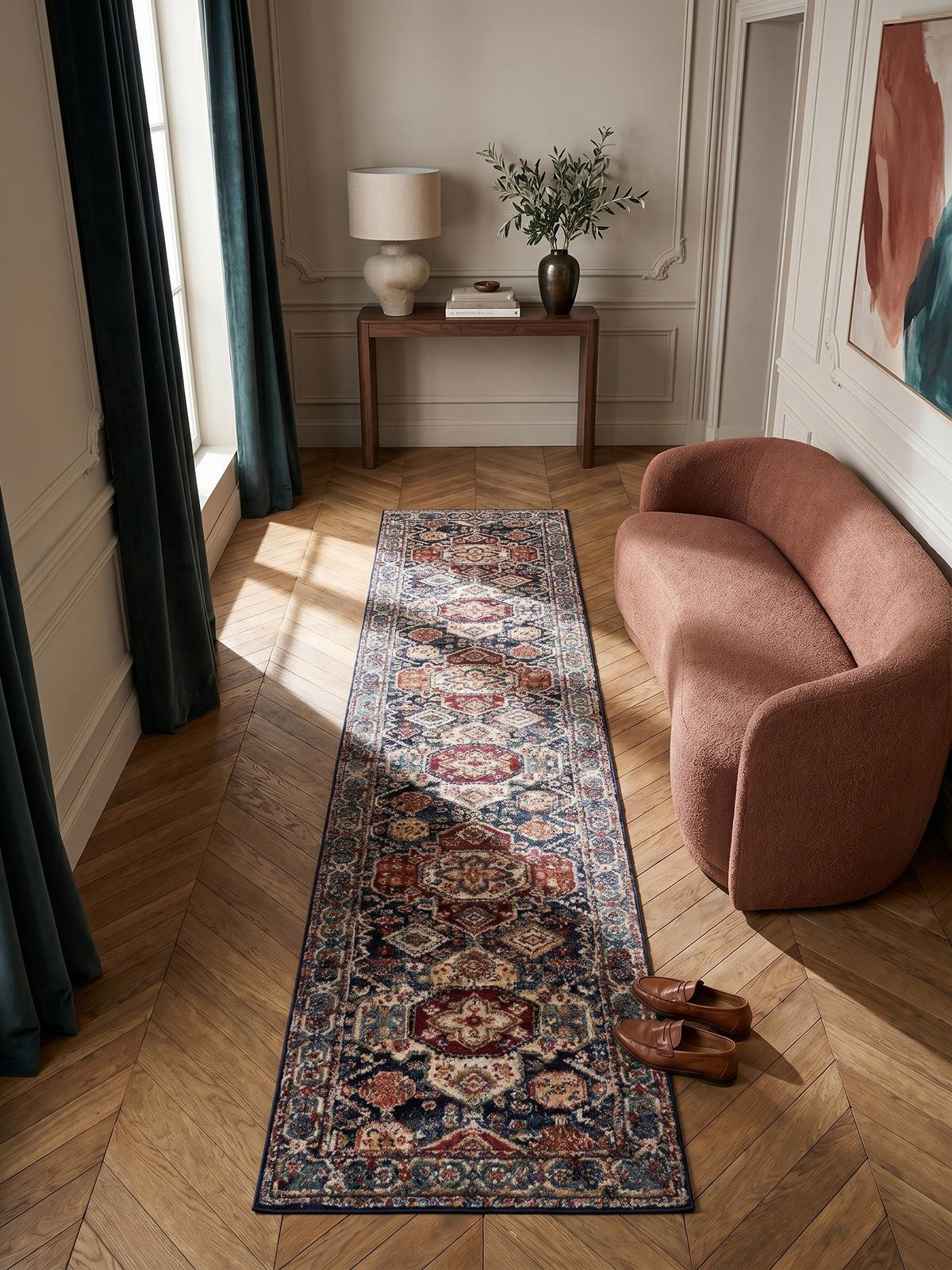 KURZFLORTEPPICH GLAZERT, geometrisch, Blau, 80 x 150 cm - Blau, Textil (150/80cm) - KADIMA DESIGN