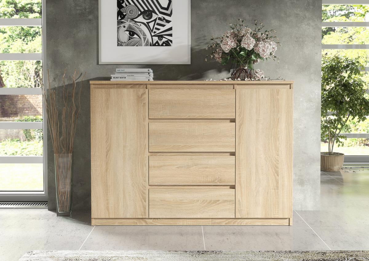 KOMMODE Sonoma 120/102/39 - Sonoma Eiche, Holzwerkstoff (120/102/39cm) - RAUMHIRSCH FURNITURE