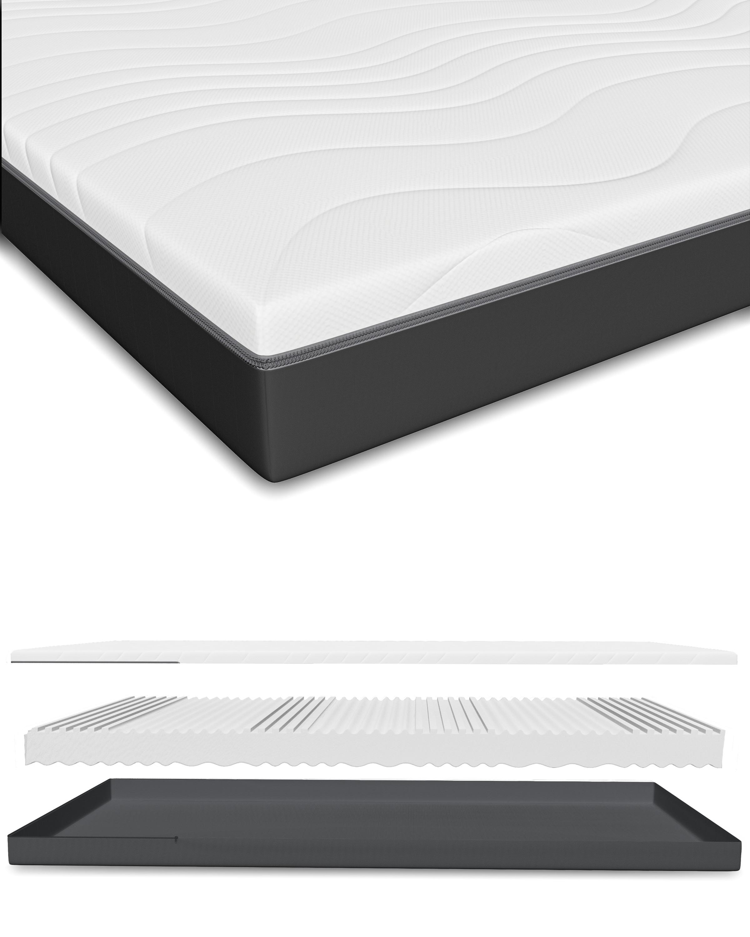 MITTELFEST Komfortable Kaltschaummatratze Öeko-Tex Zertifiziert 80 x 200 cm - Weiß, Textil (80/200cm) - Schlaftroll