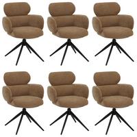 ESSZIMMERSTUHL Braun 6er-Set - Hellbraun/Braun, Textil (61/86/69cm) - MCW