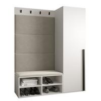 GARDEROBEN-SET 134/184/42 - Creme/Schwarz, Holz/Kunststoff (134/184/42cm) - MÖBEL KRYSPOL