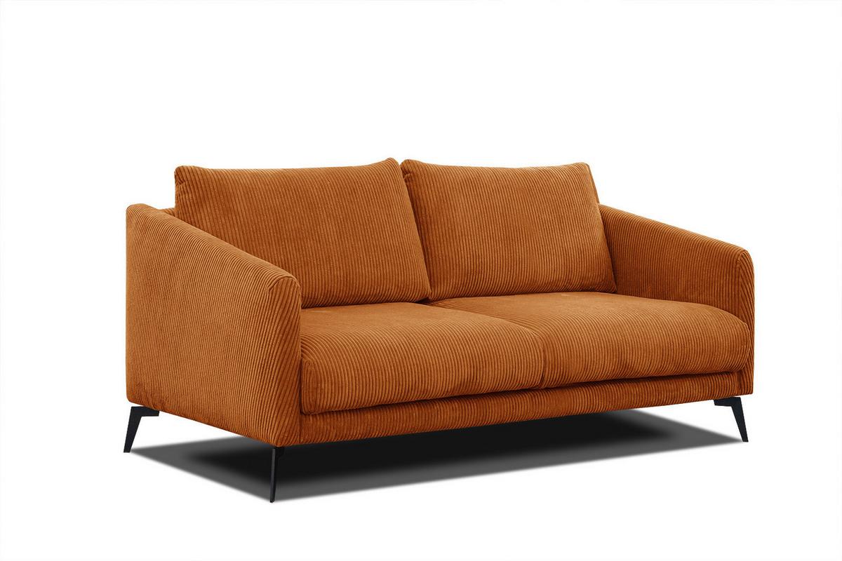 SOFA VILT 2,5-Sitzer, orange - Schwarz/Orange, Holzwerkstoff/Textil (202/89/94cm) - Wozimo