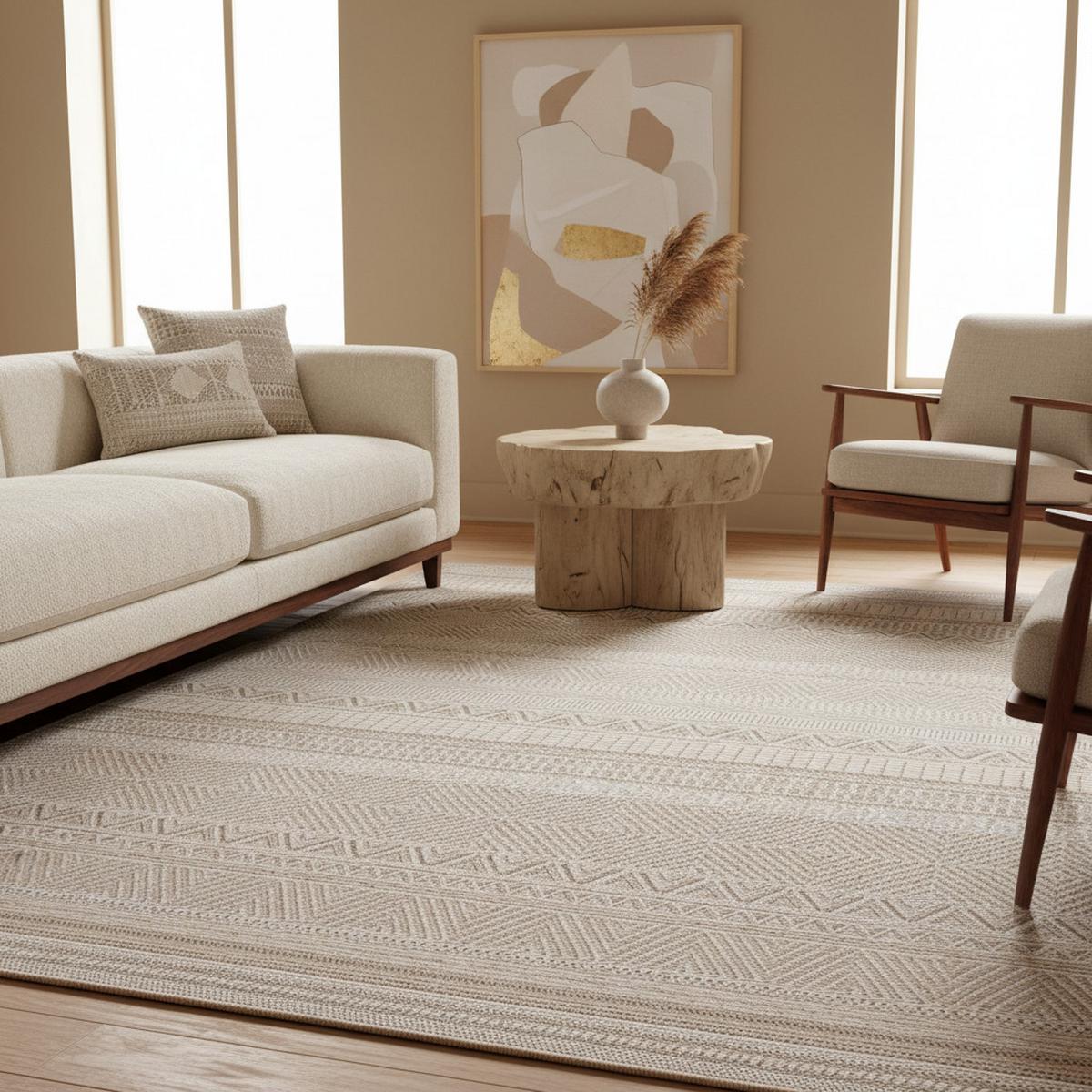 TEPPICH Outdoor VENTOUX in Beige, im Ethno-Stil, 240 x 340 cm - Beige, Textil (340/240cm) - KADIMA DESIGN