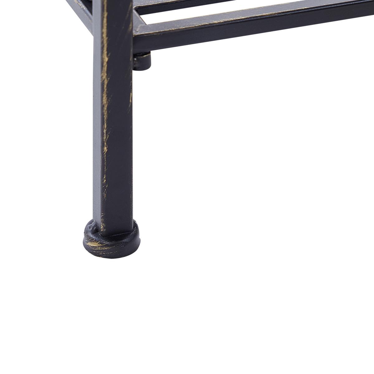 BADREGAL Metall Antik Optik schwarz 4 Fächer klappbar Valdivia - Schwarz, Metall (40/166/27cm) - Beliani
